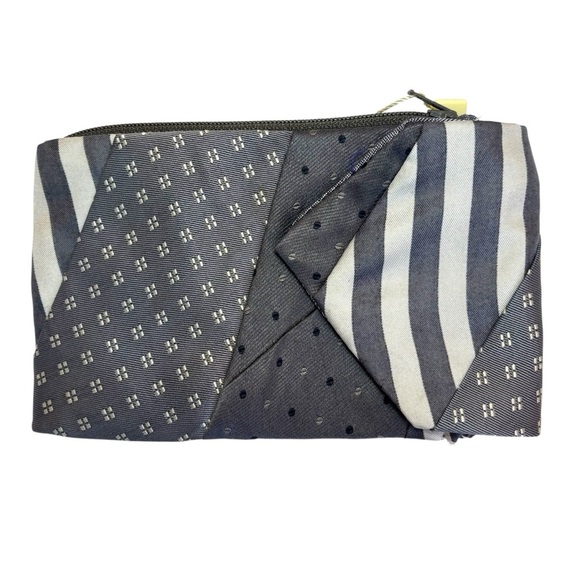 Ten Thousand Villages Handmade Patchwork Vintage Ties Soft Edges Purse Gray NEW - Picture 1 of 12
